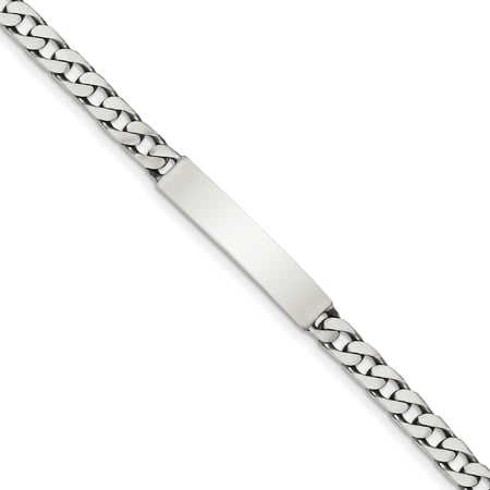 Sterling Silver 6mm Engraveable Antiqued Curb Link ID Chain Necklace, Bracelet or Anklet