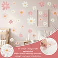 thumbnail image 4 of Hvxrjkn 12 Sheets 34 Pieces Daisy Flower Wall Stickers Stick Floral Decal Removable Reusable Flower Decal for Home Bedroom Living Room Wall Decor, 4 of 9