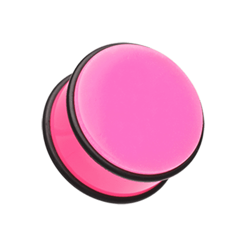 Neon Colored Acrylic No Flare Ear Gauge Plug