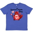thumbnail image 3 of Inktastic Happy Canada Day Cute Red Beaver with Canadian Flag Youth T-Shirt, 3 of 5