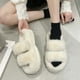 thumbnail image 4 of KAKOWELY 1 par de pantuflas peludas para mujer, pantuflas de felpa con punta abierta, zapatos de interior para casa, 4 of 4