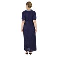 thumbnail image 2 of Sakkas Isabis Womens Casual Long Lace Modest Dress with Short Sleeves Stretchy - Navy - X-Large, 2 of 5