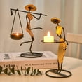 thumbnail image 3 of Rustic Wedding Table Centerpiece Decor Living Room Human Figurines Candlestick Gifts Candle Holders Home Decoration Accessories (Maiden I), 3 of 7