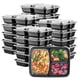 thumbnail image 1 of Recipientes para preparación de comidas, paquete cómodo de 700 ml, 50 unidades, 3 compartimentos, 1 of 7