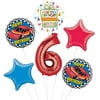 Race Car 6th Birthday Party Supplies Stock Car Balloon Bouquet Decorations