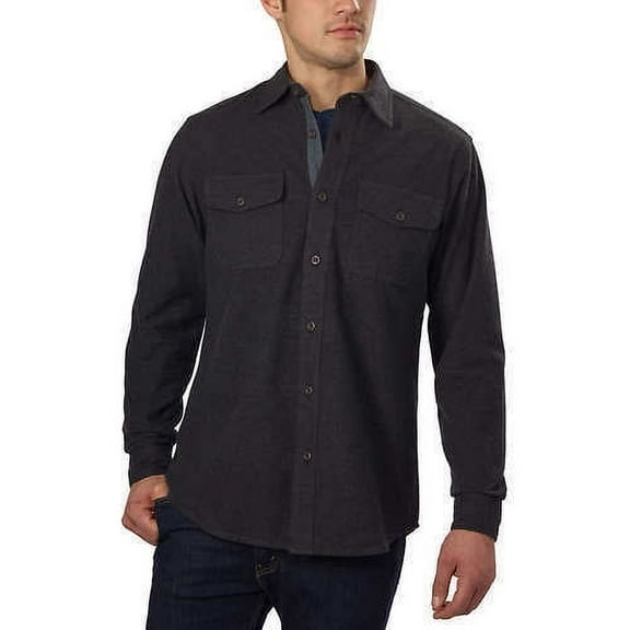 Grizzly Mountain Men’s Flannel Chamois Shirt Charcoal Medium - NEW