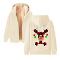 thumbnail image 1 of Chandail de Noël pour Femme à Col Rond avec Renne et Flocon de Neige, Chandail de Noël à Fermeture Éclair, 1 of 4