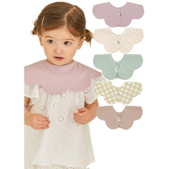 Baberos Konny para bebés, 5 unidades, giran 360°, suaves y absorbentes, unisex