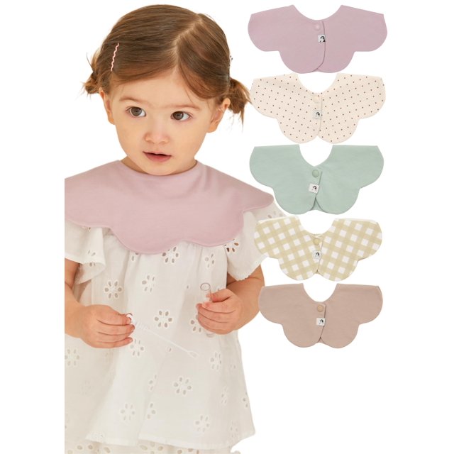 Baberos Konny para bebés, 5 unidades, giran 360°, suaves y absorbentes, unisex