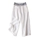 thumbnail image 3 of Pantalones de algodón y lino de estilo chino Pantalones de pierna ancha Pantalones de algodón y lino de pierna recta Nuevo estilo chino Bordado artístico Ropa de té zen Pantalones de mujer, 3 of 5