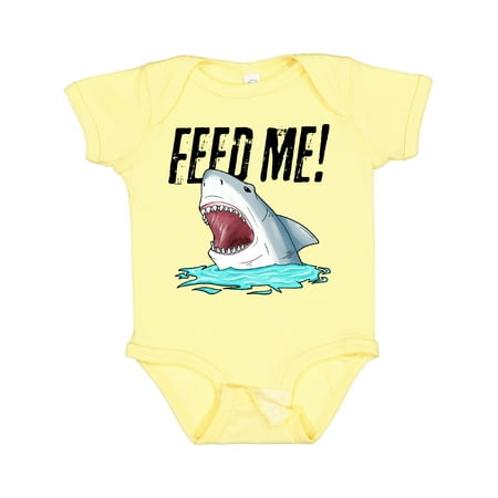 

Inktastic Feed Me with Shark Head Boys or Girls Baby Bodysuit