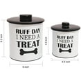 thumbnail image 3 of Define Marvelous 2 pc Set Dog Treat Container with Lid, Round Tin Dog Treat Storage Jar for Countertop (Ruff Day), 3 of 6
