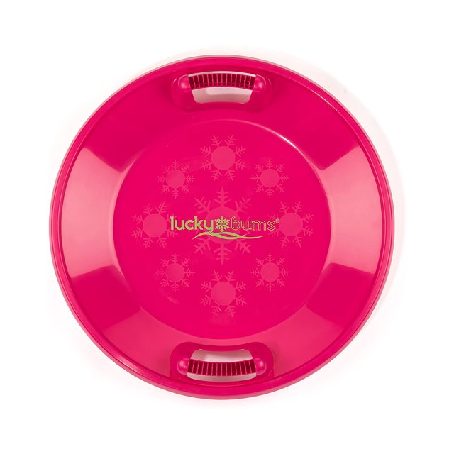 Lucky Bums Circular Saucer Snow Sled for Winter Sledding, 25", Pink