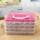 thumbnail image 2 of Refrigerador Caja de almacenamiento de la bola de masa hervida de mantenimiento fresco Cuatro capas Organizador de soporte de contenedor de bola de masa apilable portátil (rosa roja), 2 of 5