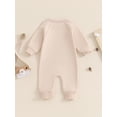 thumbnail image 3 of FEORJGP Toddler Boy Girl One-piece Rompers 0 3M 6M 12M 18M Infant Baby Round Neck Bodysuits Letter Print Long Sleeve Jumpsuits Full Length Playsuits Khion Cute Casual Clothes for Spring Fall, 3 of 8