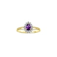 thumbnail image 1 of RYLOS Rings for Women 14K Yellow Gold Halo of Diamonds Birthstone Ring 6X4MM Pear Tear Drop Gemstone February Amethyst Jewelry for Women  Size 10, 1 of 7