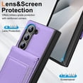 thumbnail image 6 of Dteck Wallet for Samsung Galaxy Z Fold 5 Case with Built-in Glass Screen Protector, Soft PU Leather Card Holder Flip Kickstand Protective Case for Z Fold 5 5G,Purple, 6 of 7