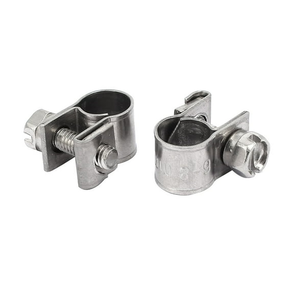 6mm-8mm 304 Stainless Steel Screw Mounted Adjustable Pipe Hose Clamps 2pcs