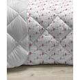 thumbnail image 3 of Forest Down Alternative Comforter, Tropical Leaves and Flowers Monstera Hibiscus Areca Palm Plants Repetition, Microfiber Quilt for All Season, 5 Sizes, Pale Pink Multicolor, by Ambesonne, 3 of 3
