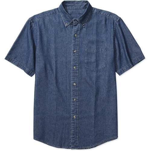 Puritan Men's Denim ShortSleeve ButtonDown Shirt