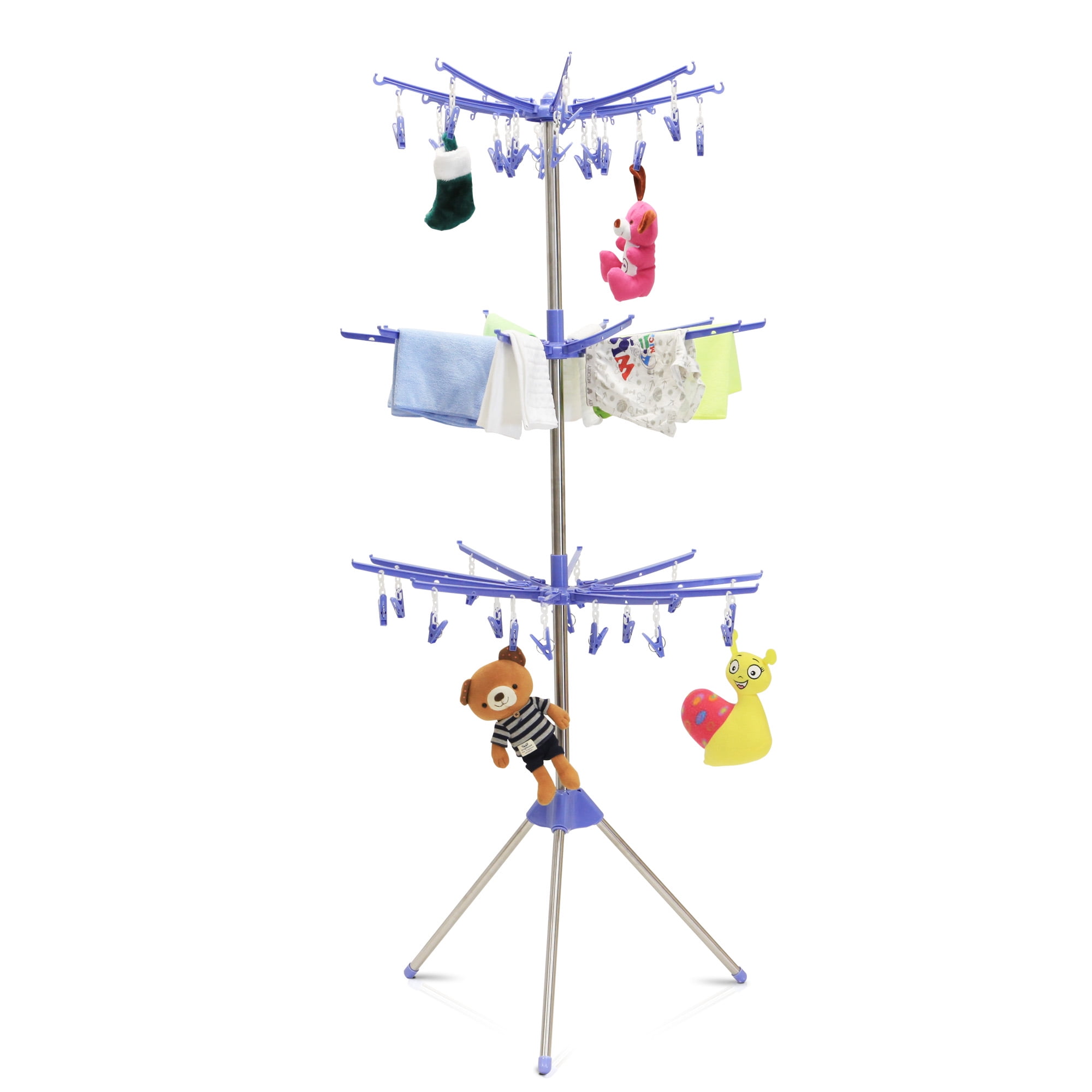 Furinno FNBQ22119 Yijin Clothes Drying Stand, Blue