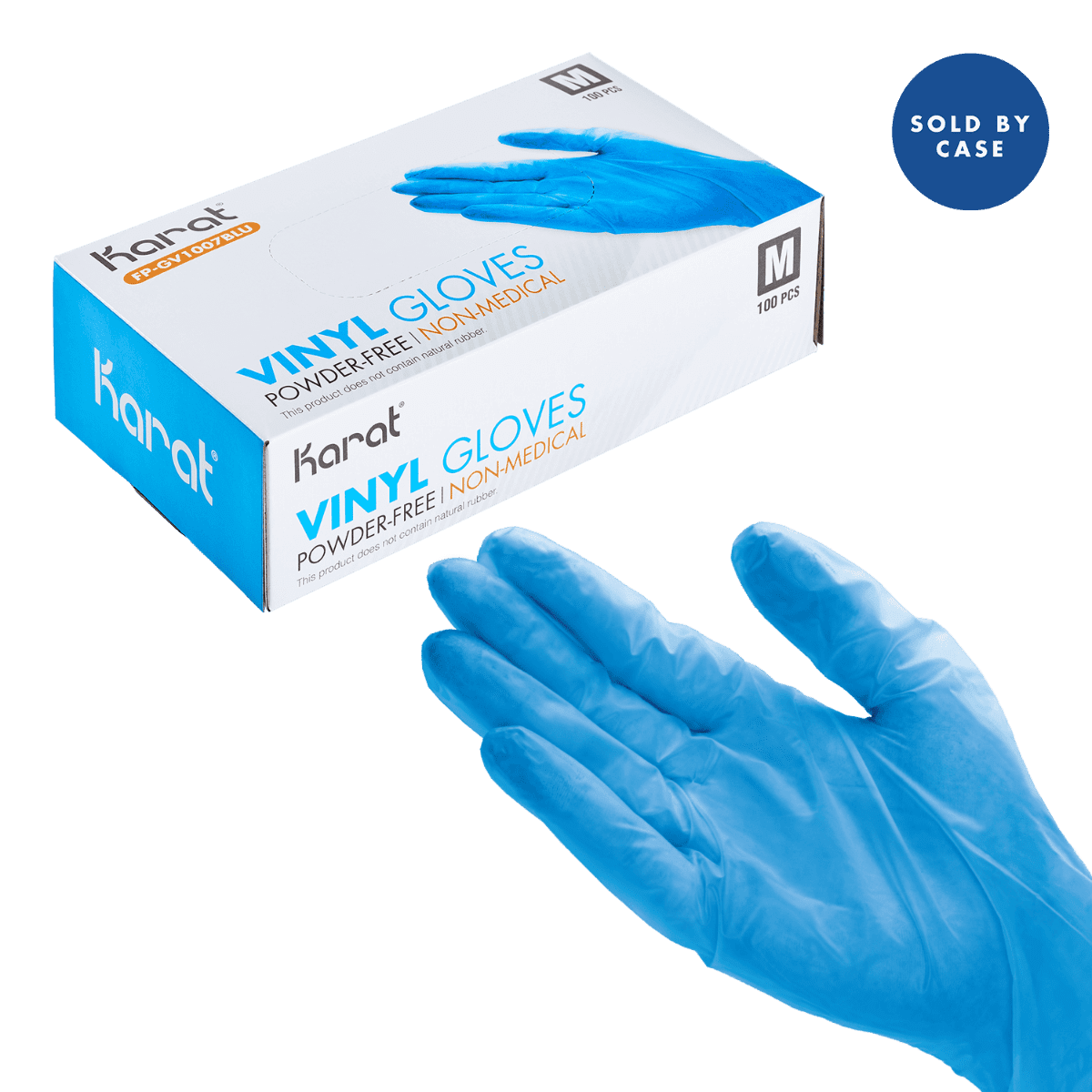 Disposable Vinyl Powdered Gloves Medium Blue Gd11 Pack of 100 