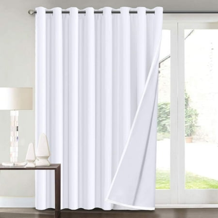100 Blackout Curtains For Living Room Extra Wide Patio Doors Double Layer Lined Ds Window Thermal Insulated Dris Grey X 84 Canada Extra Wide Blackout Curtains, Do You Double Width Curtains For Living Room