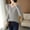 Gray, variant on Women's Cable Knit Shirts Long Sleeve V Neck Fall Winter Solid Color Pullover Tops Elastic Casual Shirts Comfy Soft Fashion Tees Blouses