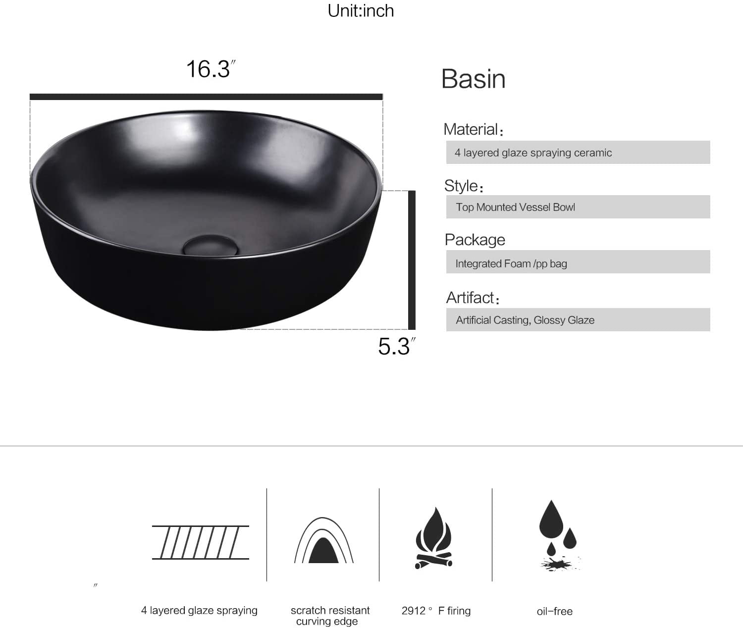 ELECWISH Bathroom Sink and Faucet Combo Artistic Porcelain Ceramic Vessel Sink Basin Washing Bowl Set, Cabinet Countertop Sink with Chorme Faucet Pop-up Drain and Water Pipe Lavatory