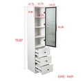 thumbnail image 6 of Noble House 70.87" Elegant Storage Cabinet, Black-Framed Glass Doors and Drawers, Modern Tall Organizer, White, 6 of 16