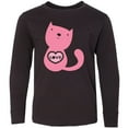 thumbnail image 3 of Inktastic Love Cat 2 Long Sleeve Youth T-Shirt, 3 of 5