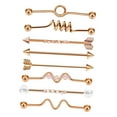 thumbnail image 3 of 8 Pieces Industrial Barbell Earring Set Fashion Long Stud Earring Unisex Sunnimix Pendientes de cuerpo, 3 of 7