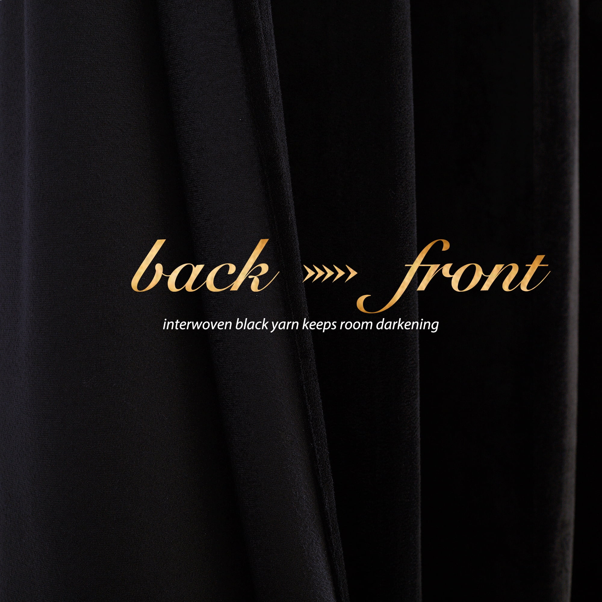 NICETOWN Black Velvet Curtains for Living Room, Velvet Blackout Curtains Thermal Insulated Privacy Grommet Window Treatments for Bedroom, 52"x84", 2 Panels