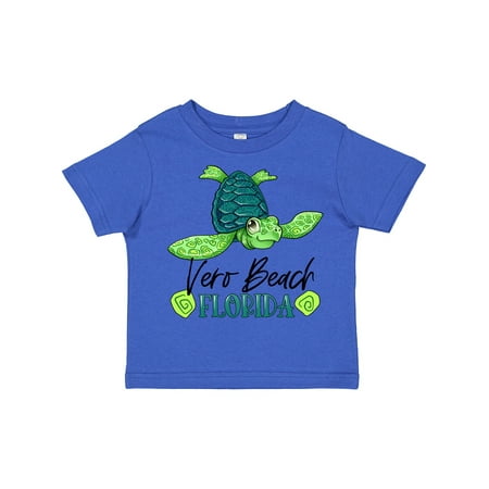 

Inktastic Vero Beach Florida Happy Sea Turtle Gift Toddler Boy or Toddler Girl T-Shirt
