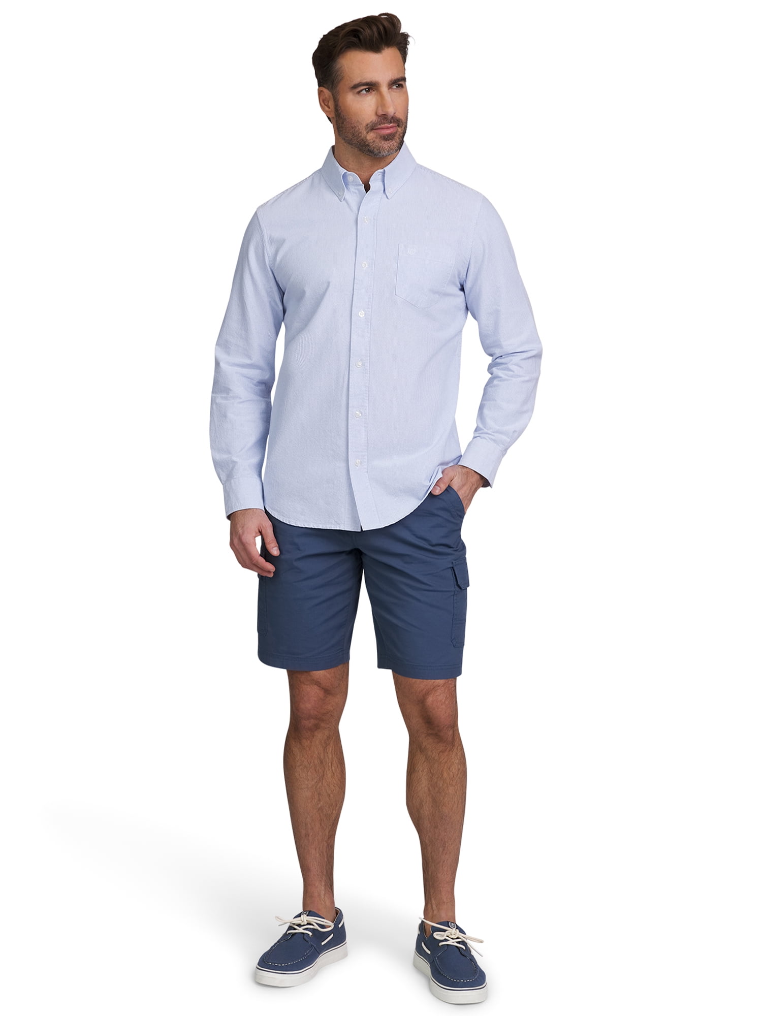 Chaps Men's & Big Men's Seacoast Wash Button Down Oxford Shirt with Long Sleeves, Sizes S-2XL
