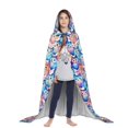 Honeii Cartoon colorful cute cat Print Poncho Cape, Cloak Coat, Snuggly