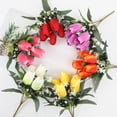 thumbnail image 6 of White Artificial Tulips Red Bouquet by Dusknt Home Decor Artificial Flower Arrangement Realistic for Wedding Photo Props, 6 of 8