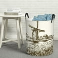 thumbnail image 6 of Lsque Dutch Windmill Pattern Laundry Hamper Basket, Tall Woven Rope Hamper Basket for Clothes, Lightweight Storage Basket, Collapsible Waterproof-Small, 6 of 6