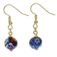 thumbnail image 6 of GlassOfVenice Murano Glass Mosaic Millefiori Ball Earrings - Gold, 6 of 6