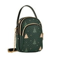 thumbnail image 7 of FORMRS Crossbody Bag for Women Quilted Travel Shoulder Cell Phone Purse with Chain Strap Handbag, Pink Christmas Trees, 7 of 7