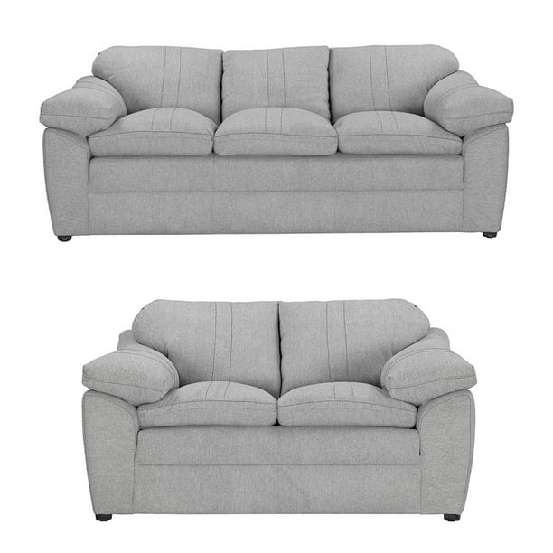 Sala 3-2 TRINITY Aston 2 piezas ( Sofá, Love Seat ) Plata Para Sala