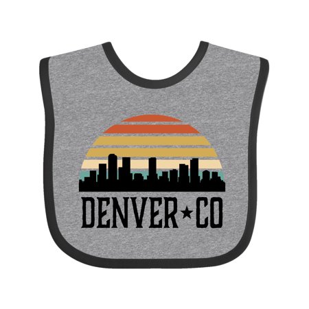 

Inktastic Denver Colorado Skyline Vintage Gift Baby Boy or Baby Girl Bib