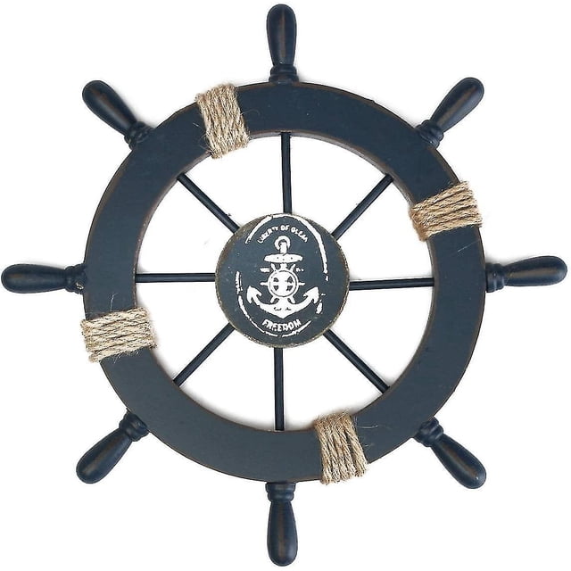 Decoración de pared, volante, aspecto pirata, aspecto barco, de madera, con ancla