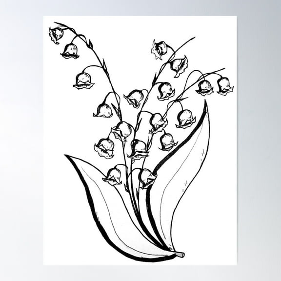 Lily Of The Valley Poster Wall Art, Modern Wall Decor For Living Room Bedroom, 8x12 UNFRAMED