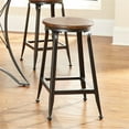 thumbnail image 3 of Steve Silver Adele 24"H Metal Counter Stool in Brown Birch Veneer (Set of 2), 3 of 5