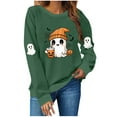 thumbnail image 2 of Halloween Sweatshirts for Women Cute Ghost Pumpkin Graphic Pullover Cozy Spooky Crewneck Fall Casual Long Sleeve Top, 2 of 4