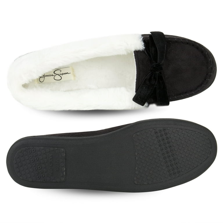 Jessica Simpson Womens Micro Suede Moccasin Indoor Outdoor Slipper