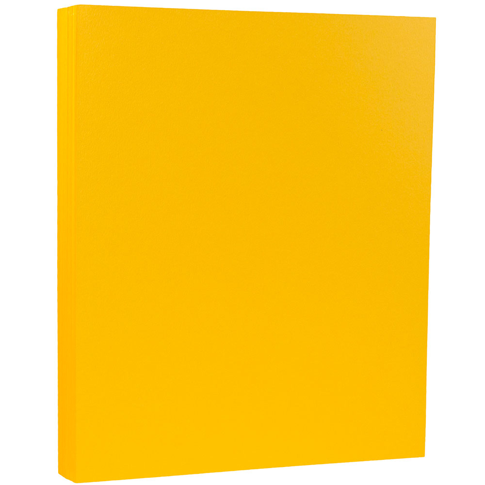 JAM Paper Cardstock, 8 1/2 x 11, 100lb Sun Yellow, 50 per Pack