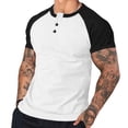 thumbnail image 2 of Ceisia Men's Slim Fit Short-Sleeve Raglan-Sleeve Henley T-Shirt Color-Blocked Spring Summer Shirt Gift, 2 of 6