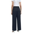 Uvplove Women's Work Trousers Loose Wide Leg Business Pants Breathable Suit Pants Navy BlueXL